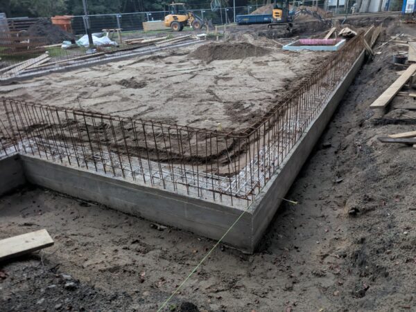 Das Fundament wird gelegt für das Bootshaus Oberalster VfW
